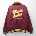 XL★古着 長袖 ナイロン ジャケット メンズ 90年代 90s moose lodge ラグラン USA製 エンジ他 内側キルティング 26mar12