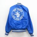 L★古着 長袖 ナイロン ジャケット メンズ 80年代 80s 消防署 USA製 青 内側キルティング 26mar17