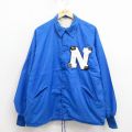 XL★古着 長袖 ナイロン ジャケット メンズ 80年代 80s N ラグラン USA製 青 26apr03