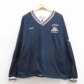 XL★古着 チャンピオン champion 長袖 ナイロン ジャケット メンズ 00年代 00s ブルドッグ Vネック 紺 26apr03