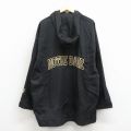 XL★古着 長袖 ハーフジップ ナイロン ジャケット アノラック パーカー メンズ 90年代 90s ノートルダム 刺繍 大きいサイズ 黒【spe】 26apr03