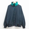 XL★古着 長袖 ナイロン ジャケット メンズ 90年代 90s ラグラン USA製 紺 26apr06