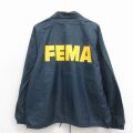 L★古着 長袖 ナイロン ジャケット メンズ 90年代 90s FEMA ラグラン USA製 紺 26apr18
