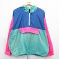 オーシャンパシフィック 90s ハーフジップナイロンジャケット マルチカラーフェード グリーン L | 古着