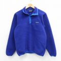 S★古着 パタゴニア patagonia 長袖 フリース ジャケット スナップT メンズ 80年代 80s ワンポイントロゴ USA製 青 ブルー 【spe】 25oct15 中古 アウター