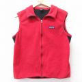 M★古着 パタゴニア patagonia フリース ベスト メンズ 90年代 90s ワンポイントロゴ PEF USA製 赤他 レッド 【spe】 25nov04 中古 アウター