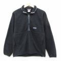 S★古着 パタゴニア patagonia 長袖 ハーフジップ フリース マースピアル ジャケット メンズ 00年代 00s ワンポイントロゴ シンチラ 黒 26feb21