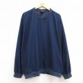 XL★古着 ナイキ NIKE 長袖 ジャケット メンズ ワンポイントロゴ 大きいサイズ Vネック 紺 ネイビー 25feb14 中古 アウター ジャンパー ブルゾン