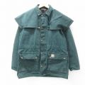 XL★古着 カーハート Carhartt 長袖 アンブレラ ケープ ジャケット メンズ 90年代 90s ダック地 コットン 緑 グリーン 【spe】 25mar05 中古 アウター ジャンパー ブルゾン