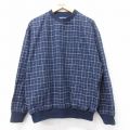 XL★古着 ラルフローレン Ralph Lauren ポロゴルフ 長袖 ブランド ジャケット メンズ 90年代 90s ワンポイントロゴ 大きいサイズ クルーネック 紺他 ネイビー チェック 内側メッシュ 【spe】 25aug02 中古 アウター ジャンパー ブルゾン