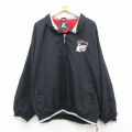 XL★古着 スターター STARTER 長袖 ハーフジップ ジャケット メンズ 90年代 90s NHL デトロイトレッドウィングス 大きいサイズ 黒 ブラック アイスホッケー 25sep30 中古 アウター ジャンパー ブルゾン
