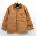 XL★古着 ビッグスミス 長袖 ジャケット メンズ 襟コーデュロイ ダック地 大きいサイズ コットン 茶系 ブラウン 25oct03 中古 アウター ジャンパー ブルゾン