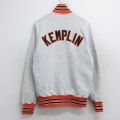 S★古着 長袖 ジャケット スタジャン メンズ 90年代 90s KEMPLIN メガホン USA製 薄グレー 霜降り 25oct14 中古 アウター ジャンパー ブルゾン