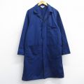 M★古着 シアーズ 長袖 ショップコート メンズ 80年代 80s ロング丈 開襟 オープンカラー 紺 ネイビー 25oct14 中古 アウター
