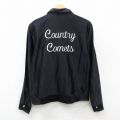 S★古着 長袖 ジャケット メンズ 80年代 80s Country Comets 刺繍 黒 ブラック 25oct16 中古 アウター ジャンパー ブルゾン
