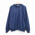 XL★古着 長袖 ジャケット メンズ 90年代 90s Private 大きいサイズ Vネック USA製 濃紺 25nov15