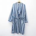 XL★古着 長袖 ガウン メンズ 80年代 80s ロング丈 紺他 ストライプ 25nov19