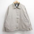XL★古着 ギャップ GAP 長袖 ジャケット メンズ 00年代 00s ダック地 大きいサイズ コットン ベージュ 内側フランネル 25nov20