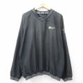 XL★古着 長袖 ジャケット メンズ 90年代 90s ゴルフクラブ ラグラン 大きいサイズ Vネック USA製 黒 25nov22