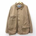 XL★古着 Dunbrooke 長袖 ジャケット メンズ 00年代 00s ダック地 襟コーデュロイ 大きいサイズ 茶 内側フランネル 25nov22
