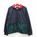 XL★古着 長袖 ジャケット メンズ 90年代 90s ラグラン マルチカラー USA製 紺他 内側メッシュ 25dec09