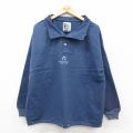 XL★古着 長袖 トップス メンズ 90年代 90s ニューポートビーチ コットン USA製 紺 25dec09