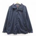 XL★古着 長袖 ジャケット メンズ BMO リップストップ 大きいサイズ 紺 内側メッシュ 25dec10