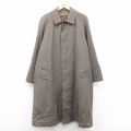 XL★古着 長袖 ステンカラー コート メンズ 80年代 80s ラグラン ロング丈 イングランド製 濃ベージュ系 内側ファー 25dec10