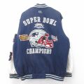 XL★古着 長袖 スウェット ジャケット メンズ 00年代 00s NFL ニューイングランドペイトリオッツ 刺繍 大きいサイズ 紺他 アメフト スーパーボウル 内側キルティング 25dec12
