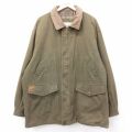 XL★古着 ウールリッチ 長袖 ジャケット メンズ 00年代 00s 襟レザー 大きいサイズ ロング丈 緑系他 内側フランネル 25dec12