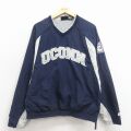 XL★古着 スターター 長袖 ジャケット メンズ UCONN 刺繍 ラグラン 濃紺 25dec19
