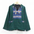 XL★古着 長袖 ジャケット パーカー メンズ ゾウ 大きいサイズ 緑他 25dec25