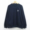 XL★古着 長袖 ジャケット メンズ アムステルダム 大きいサイズ Vネック 紺 25dec25