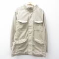 XL★古着 STRUCTURE 長袖 ジャケット メンズ ロング丈 コットン ベージュ系 26feb10