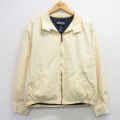 XL★古着 ランズエンド 長袖 ジャケット スイングトップ メンズ 00年代 00s コットン 薄黄 26feb16