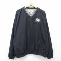 XL★古着 長袖 ジャケット メンズ 00年代 00s NCAA 大きいサイズ Vネック 黒 26feb20