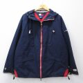 XL★古着 トミーヒルフィガー 長袖 ブランド ジャケット パーカー メンズ 90年代 90s 紺他 内側メッシュ 26feb25
