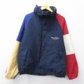 XL★古着 ノーティカ 長袖 ブランド セーリング ジャケット メンズ 90年代 90s リバーシブル ラグラン マルチカラー 大きいサイズ 紺他 26feb25