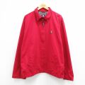 XL★古着 ラルフローレン チャップス 長袖 ブランド ジャケット スイングトップ メンズ 90年代 90s ワンポイントロゴ 大きいサイズ コットン 赤【spe】 26mar04