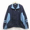 XL★古着 チャンピオン Champion 長袖 ジャケット メンズ 00年代 00s ワンポイントロゴ 大きいサイズ ツートンカラー 紺 26mar05