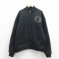 XL★古着 チャンピオン champion 長袖 ジャケット メンズ 00年代 00s ビッグロゴ 大きいサイズ 黒 内側キルティング【spe】 26mar05