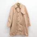 L★古着 長袖 コート メンズ 80年代 80s ロング丈 ラグラン USA製 ベージュ【spe】 26mar05