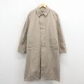 L★古着 ロンドンフォグ 長袖 ステンカラー コート メンズ 90年代 90s ロング丈 USA製 ベージュ 26mar05