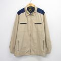 XL★古着 シアーズ 長袖 ジャケット メンズ 80年代 80s ツートンカラー 大きいサイズ ロング丈 ベージュ系他 26mar06