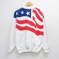 XL★古着 長袖 ジャケット メンズ 80年代 80s 星条旗 大きいサイズ USA製 タロン 白他 26mar06