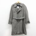 L★古着 ロンドンフォグ 長袖 トレンチ コート メンズ 90年代 90s　ロング丈 USA製 グレー【spe】 26mar09