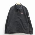 XL★古着 長袖 ジャケット メンズ 90年代 90s verizon ダック地 大きいサイズ 襟コーデュロイ コットン USA製 黒【spe】 26mar16