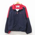 XL★古着 チャンピオン champion 長袖 ジャケット メンズ 00年代 00s ワンポイントロゴ 大きいサイズ 紺 26apr04