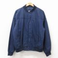 XL★古着 長袖 ダービーショルダーカップ ジャケット メンズ 80年代 80s 大きいサイズ 紺 26apr04