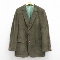 M★古着 長袖 コーデュロイ テーラード ジャケット メンズ 80年代 80s 太畝 スエード使用 デッドストック 緑 グリーン 25oct16 中古 アウター